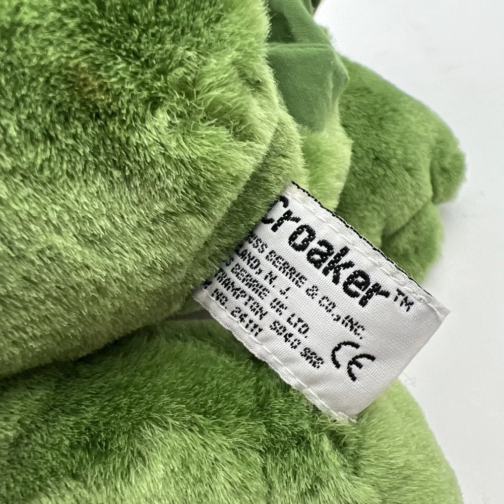 Russ Berrie Croaker Green Frog Hand Puppet Plush Stuffed Animal 10